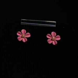 Pink Floral Stud Earrings
